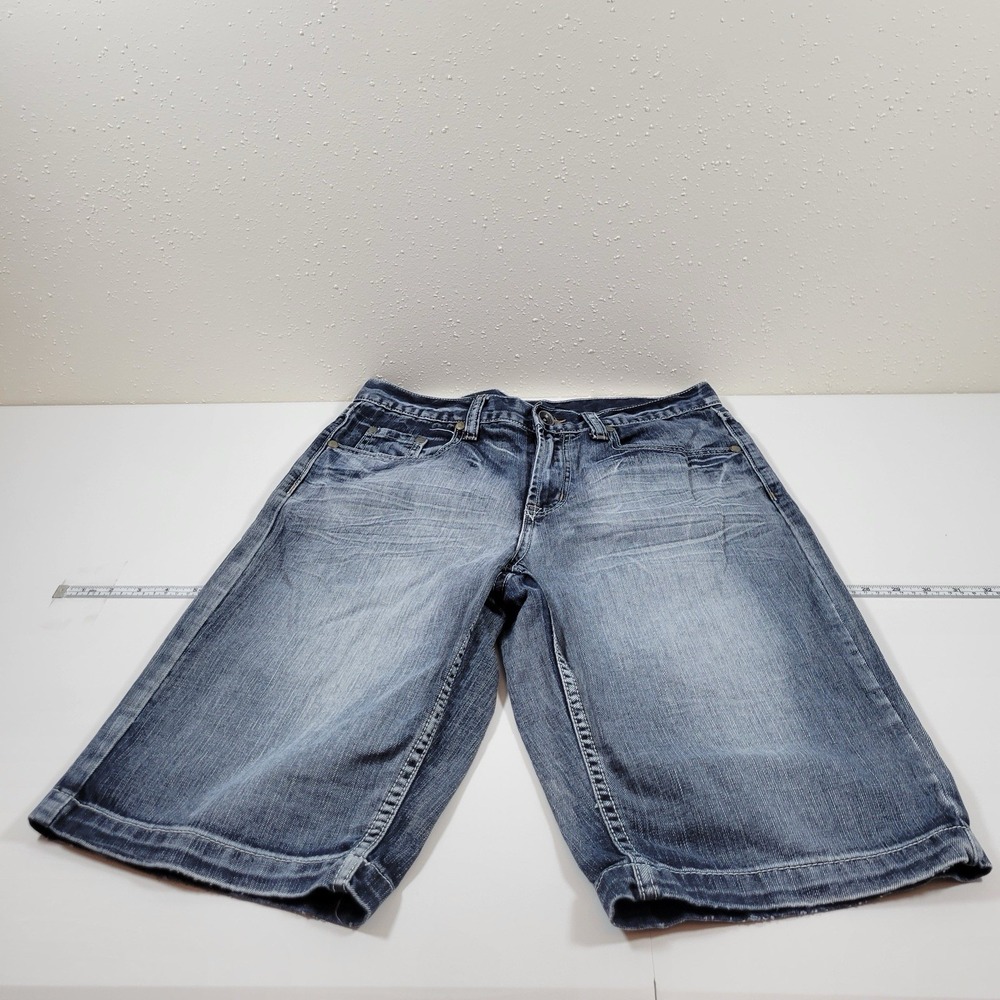 Vintage Y2K Helix Men's Denim Shorts Size 30 Blue